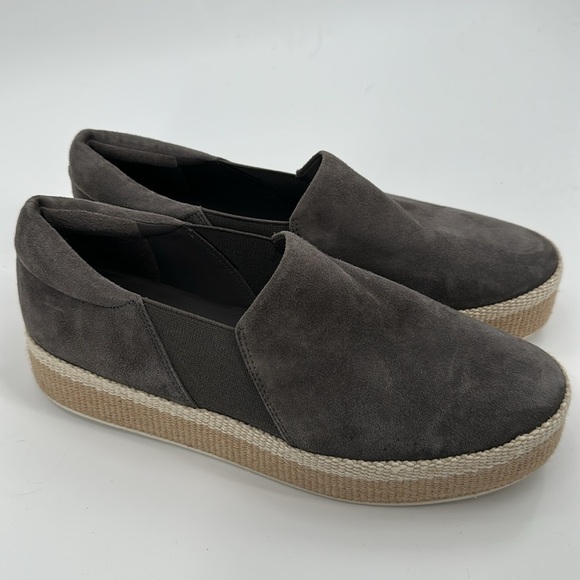 Vince Warren Platform Slip On Sneaker Suede Grey 8.5 - Picture 2 of 6